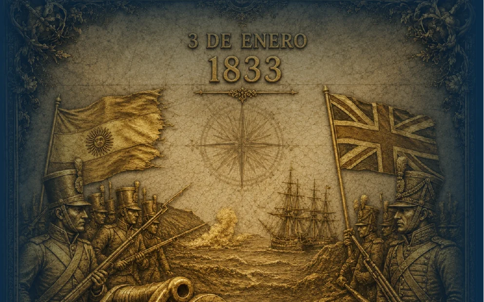 3 January 1833, Argentine and British forces facing each other